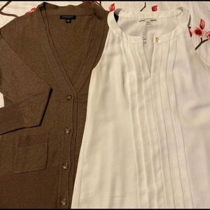 Banana Republic: Fall sweater + blouse combo